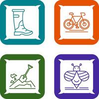 Rain Boots and Cycling Icon vector