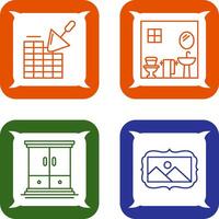 Brickwall and Bathroom Icon vector