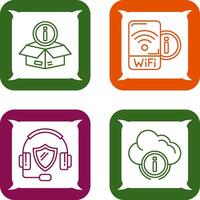 Wifi señal y caja icono vector