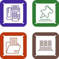 Fax Machine and Pin Icon vector