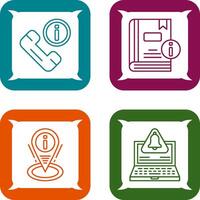 teléfono llamada y libro icono vector