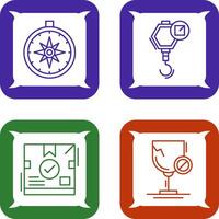 compass and hook Icon vector