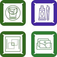 paint bucket and oil paint Icon vector