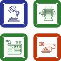 Desk Lamp and ELectric Motor Icon vector