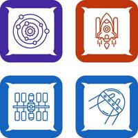 solar systems and space shuttle Icon vector