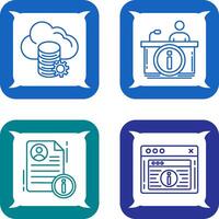 cloud data and information desk Icon vector