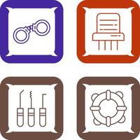 Handcuffs and Paper Shredder Icon vector