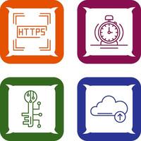 Https and Alarm Icon vector