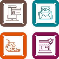 Cashless Payment and Mail Coin Icon vector