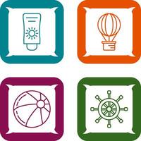 Sun Cream and Hot Air Balloon Icon vector