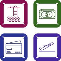 Swiming pool and Money Icon vector