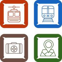 Cable car and Train Icon vector