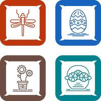 Dragonfly and Easter Icon vector