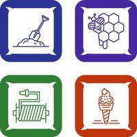 Digging and Honeycomb Icon vector