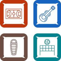 Football and Guitar Icon vector