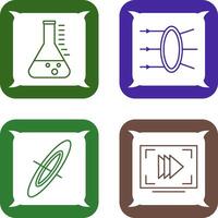 Refraction and beaker Icon vector