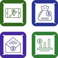 Line Chart and Money Bag Icon vector