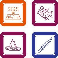 Sos and Fish Icon vector