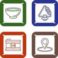 Bowling and Carabiner Icon vector