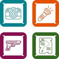 Camera and Flash Light Icon vector