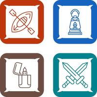 Kayak and Lamp Icon vector