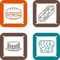 Sandwich and Hotdog Icon vector