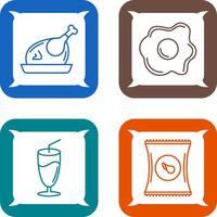 Chicken leg and Fried egg Icon vector