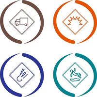 dangerous vehicle and danger of welding Icon vector
