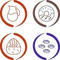 milk jug and cream doughnut Icon vector