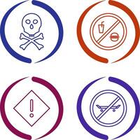 death sign and no foods or drink Icon vector