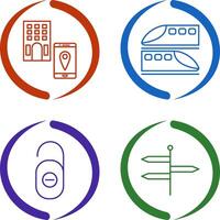 find hotel and train Icon vector