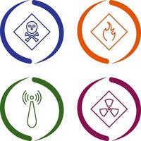 poisonous gas and Danger of flame Icon vector