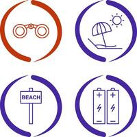 Binoculars and beach Icon vector