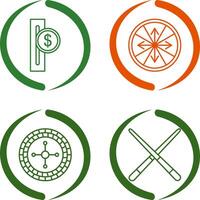 slot for coins and roulette With arrows Icon vector