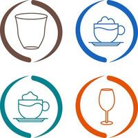 Café exprés y moca icono vector