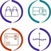 envío y compras bolso icono vector