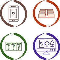 phone gambling and pack of bills Icon vector