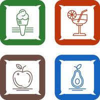 Ice Cream and Cocktail Icon vector