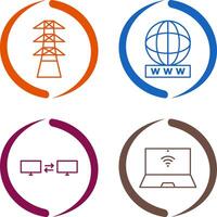 tower and world wide web Icon vector