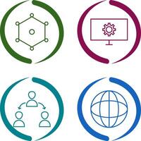 nodes and network setting Icon vector
