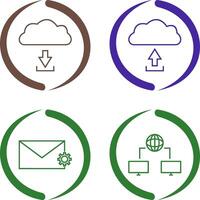 download from cloud upload to cloud Icon vector