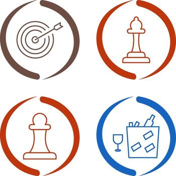 Dartboard and Bishop Icon vector