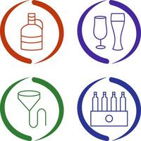 moon shine and beer glasses Icon vector