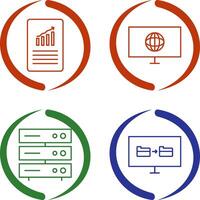 datos archivos y clima global icono vector