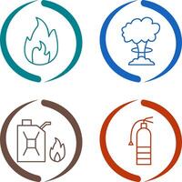 flame and bomb blast Icon vector
