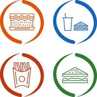 cream cake and lunch bistro Icon vector