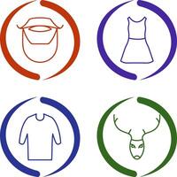 Beard and Moustache and Dress Icon vector