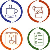 hot coffee and whiskey sour Icon vector