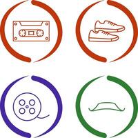 Casette and Sneakers Icon vector