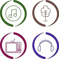 Music Player and Tree Icon vector